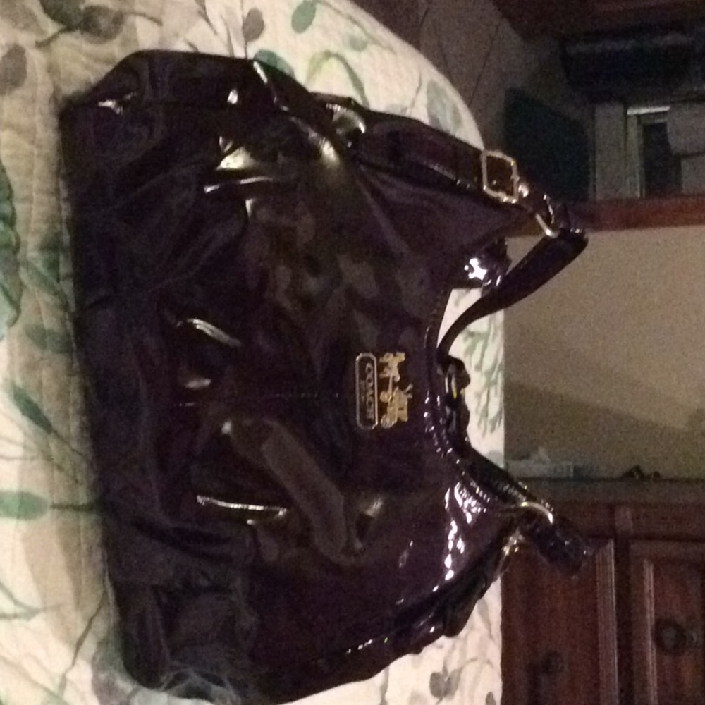 Coach purple patent leather purse
